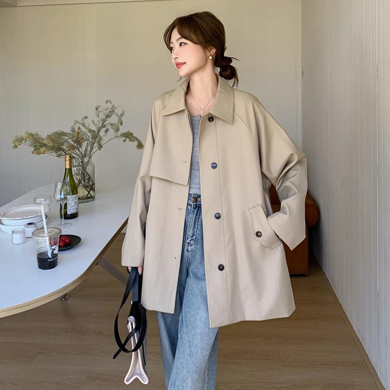 3959-P155-k238（包）单排扣短款风衣外套2026春季新款,女装风衣,2C033
