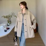 3959-P155-k238（包）单排扣短款风衣外套2026春季新款，女装风衣，2C033