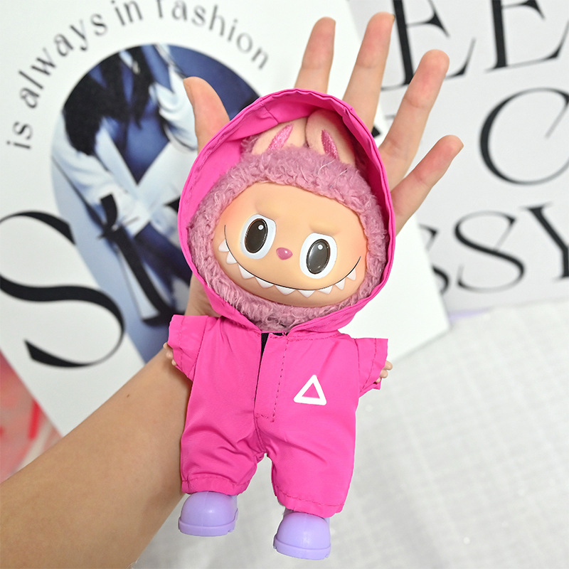 仅售衣服】17cm挂件拉布布娃衣Labubu公仔连体衣服冲锋衣现货连帽