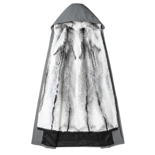 新款 男装 派克服大衣超长款 时尚 简约大方 十字貂皮草外套貂绒袖 冬季