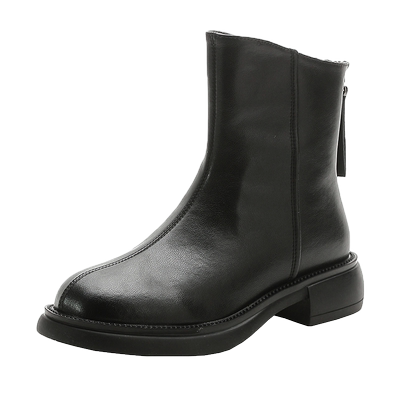 秋冬加绒兔毛短靴松糕底