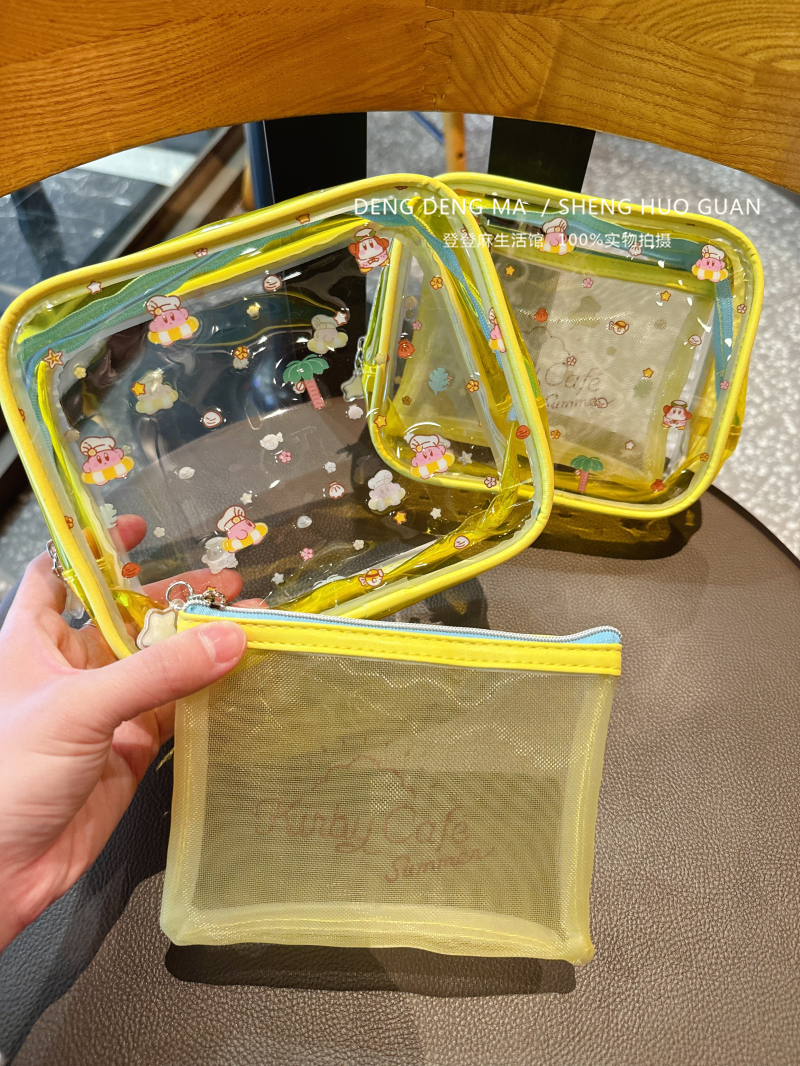 星之卡比透明pvc收纳包洗漱包
