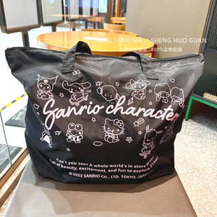 日系新款 便携折叠行李袋旅行凯蒂猫手提袋可爱库洛米远行单肩包潮