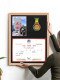 登山奖牌展示框架实木中空相框证书7寸照片画框装 裱收纳定制挂墙