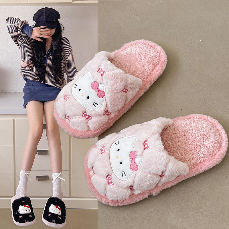 2025新款卡通拖鞋家居室内防滑保暖棉拖鞋女冬季毛绒可爱风月子鞋