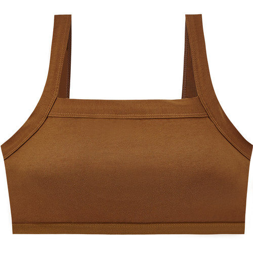 纯棉薄款防走光带胸垫学生内衣一体聚拢上托无钢圈抹胸式少女文胸