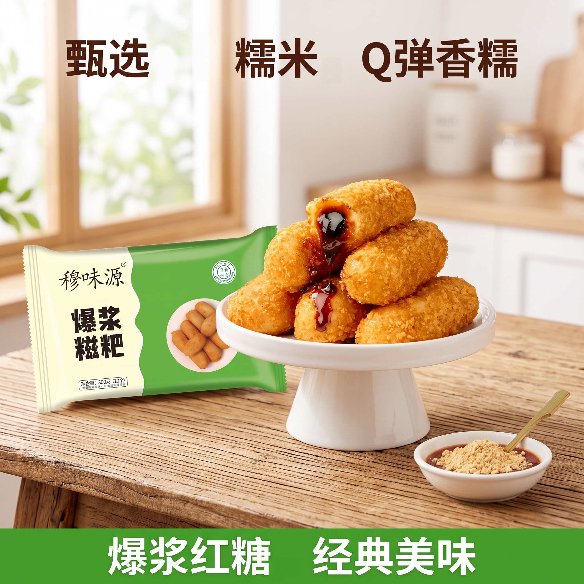 宁夏穆味源清真爆浆糍粑年糕300g
