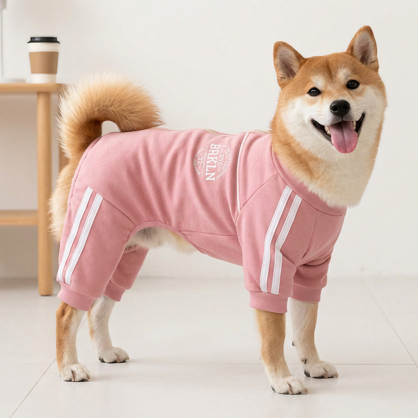 小狗狗运动服秋冬装保暖户外加厚棉服小型犬宠物柴犬四脚护肚衣服