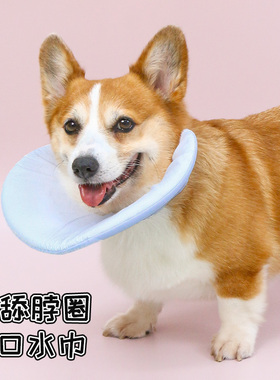 宠物狗狗口水巾围巾伊丽莎白圈防舔三角巾猫夏天大型犬防口水围兜