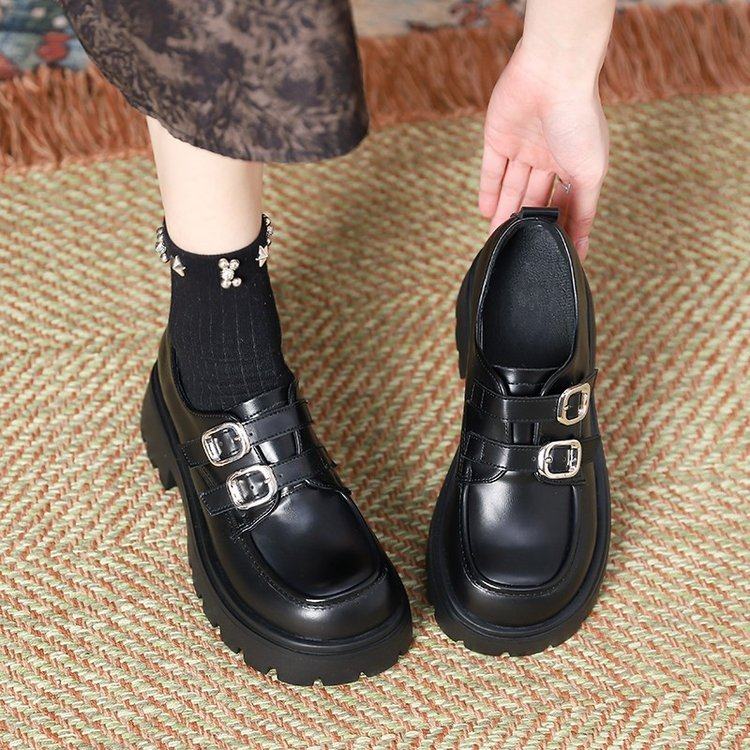 百搭英伦黑色厚底小皮鞋女法式深口单鞋2026新款春秋乐福玛丽珍鞋,女鞋,深口单鞋,淘宝优惠券,粉丝福利购,淘宝优惠卷
