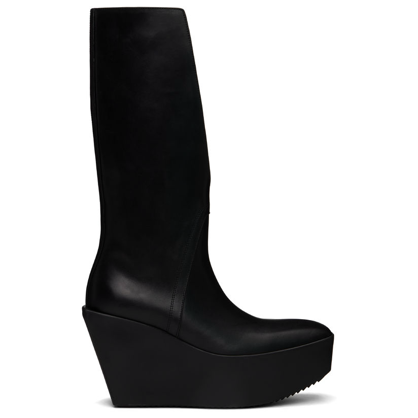 RICKOWENS 黑色 Hollywood Sliver Platform Winged Kowboys 高