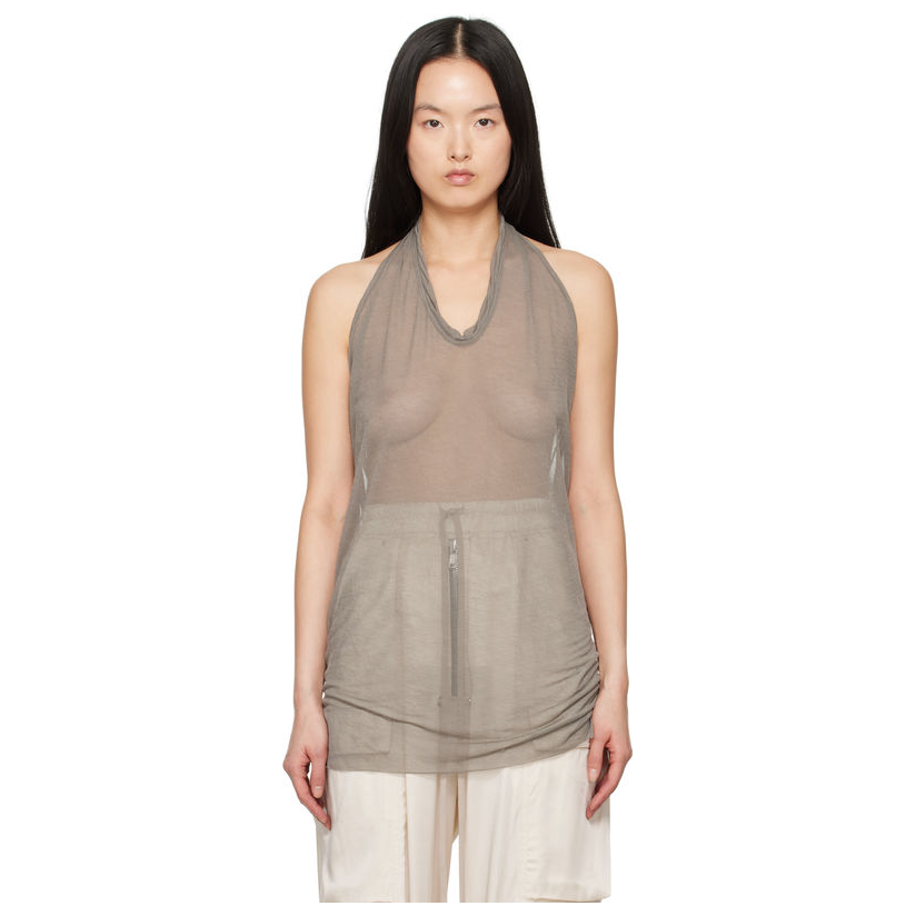 RICKOWENS 灰褐色 Hollywood Halter 上装女情侣款T恤新款潮t恤