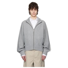 C2H4 灰色 Fair Isle Knit Zip 夹克短外套男