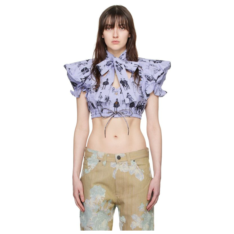 西太后Vivienne Westwood 蓝色  白色 Football Heart 上装女男