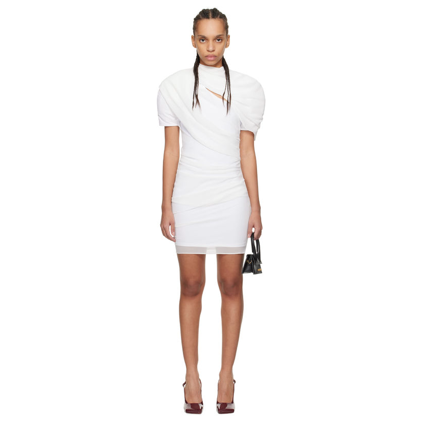 Jacquemus 白色 The Castagna 连衣裙女通勤仙女裙伴娘裙OL风裙