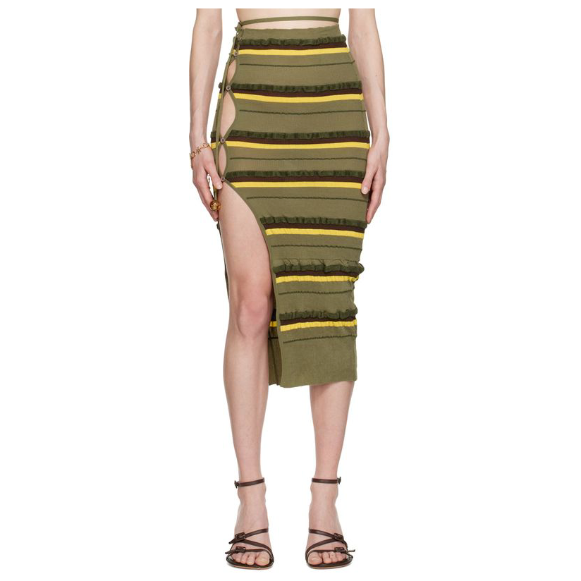 Jacquemus 绿色 La Jupe Maille Concha 半身裙女伴娘裙OL风仙