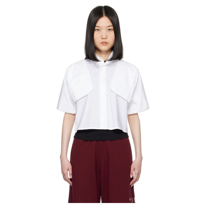 [迷衣APP优惠码：KCHP] Mm6 Maison Margiela 白色纽扣衬衫女时