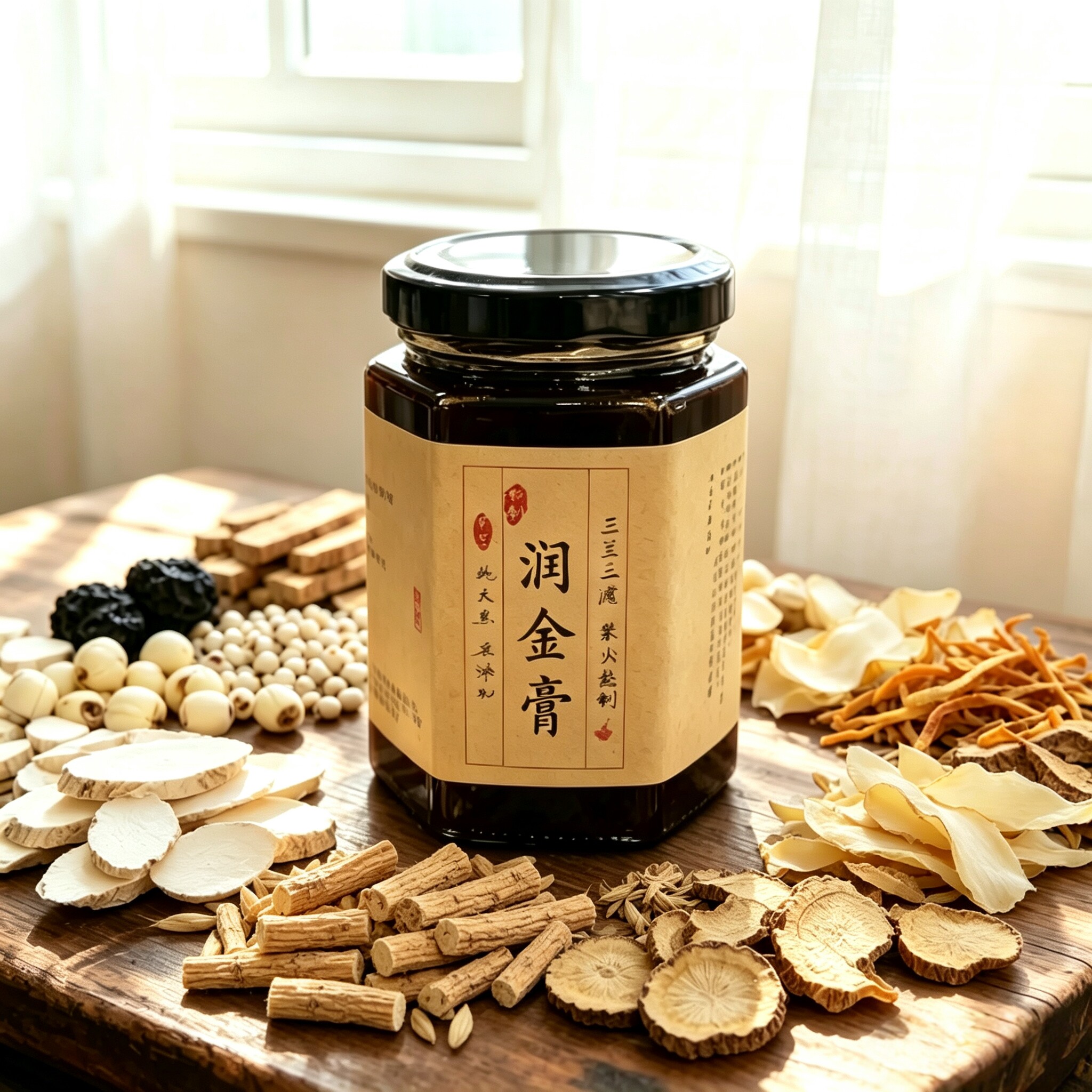 润金膏麦冬百合玉竹润喉化痰图片