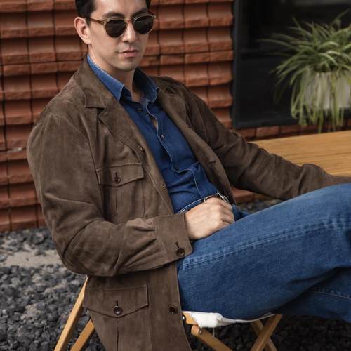 PM Suede Lambskin Kruger 羊反绒麂皮猎装夹克 KRUG-TBL105