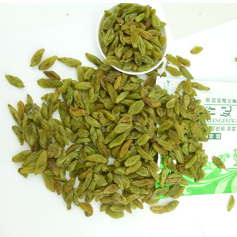 食有余 新疆吐鲁番香妃葡萄500g 无核大个绿葡萄干提子干包邮