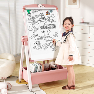 画轴幼儿童画画板磁性玩具支架式小黑板宝宝写字白板填色磁性可擦