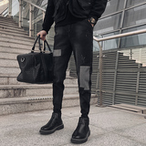 牛仔裤修身裤子潮流弹力潮牌男韩版2025新款秋季哈伦裤小脚裤P55，男装牛仔裤，电商A270