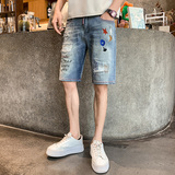 夏季男士短裤五分裤直筒牛仔潮流薄款破洞弹力NZ248-P50，男装牛仔裤，电商A270