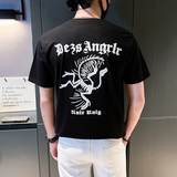 夏季男士t恤上衣打底衫短袖半袖潮流圆领体恤2023印花P35，男装T恤，电商A270
