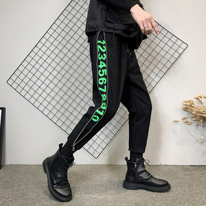 秋冬男休闲裤长裤修身潮流裤子百搭2020束脚工装裤潮牌拉链款P65图片