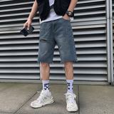 2025男夏季短裤韩版潮流牛仔裤五分裤破洞宽松直筒5分裤NZ27-p40，男装牛仔裤，电商A270
