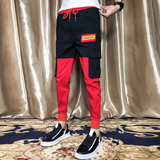 夏季新款韩版修身工装裤潮流九分束脚裤休闲小脚裤男社会小伙网红，男装工装外套，电商A270