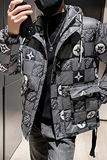 2025男士棉服花外套韩版潮牌时尚痞帅棉衣连帽棉袄P138，男装棉衣，电商A270