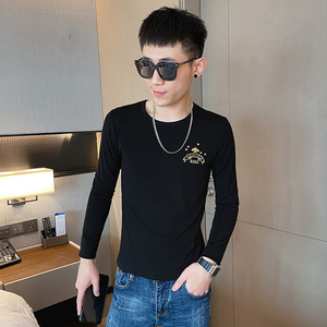 2025年打底衫长袖T恤男韩版修身上衣服秋季新款精神小伙春秋款P40图片