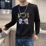 卫衣长袖t恤男生秋季秋衣圆领痞帅精神小伙花上衣服潮牌炸街P565，男装T恤，电商A270