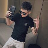 男士polo衫短袖紧身上衣服潮流韩版翻领t恤潮牌2025夏季修身P48，男装T恤，电商A270