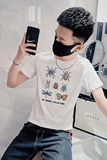 2025夏季男短袖t恤半袖潮流修身网红ins上衣衣服潮牌AT40-P35，男装T恤，电商A270