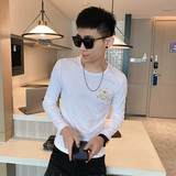 2025年打底衫长袖T恤男韩版修身上衣服秋季新款精神小伙春秋款P40，男装T恤，电商A270