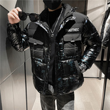 2025冬季新款男士棉衣韩版潮流棉服外套加厚连帽棉袄保暖P138，男装棉衣，电商A270