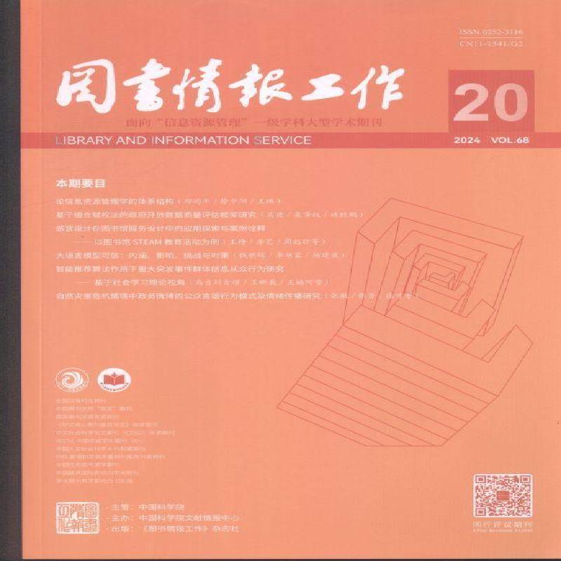 图书情报工作 原：图书情报工作 含增刊   2024年-20期 期刊杂志期刊杂志订阅 过刊 过期期刊 过期杂志书刊学术期
