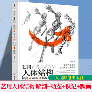 艺用人体结构 解剖+动态+识记+默画 2025新版 黄朝贵哥著色彩与光线 游戏动漫人体结构绘画教程书籍 人体骨骼肌肉运动规律绘制技法