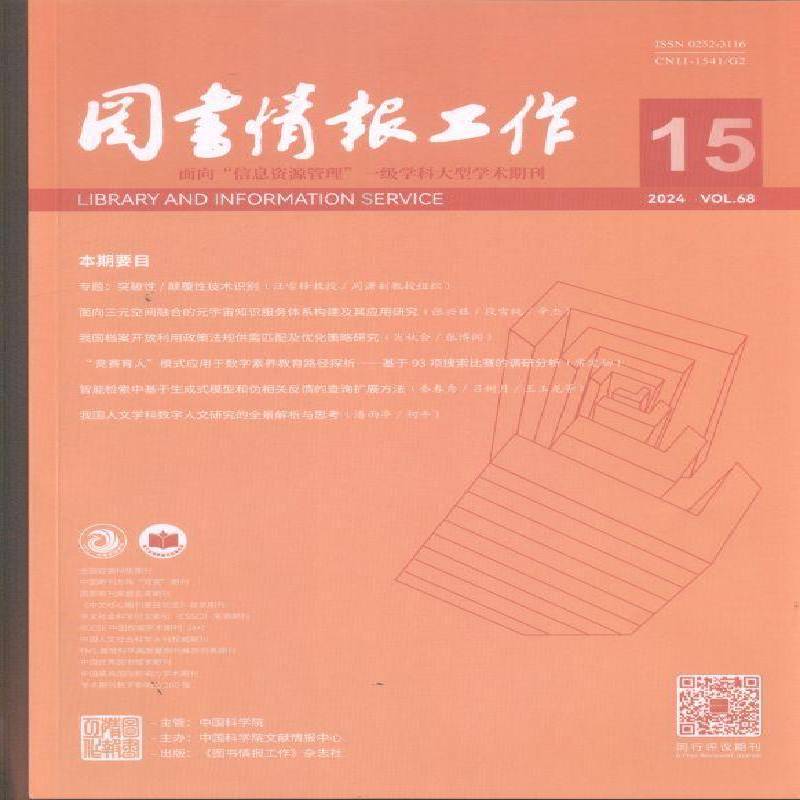 图书情报工作 原：图书情报工作 含增刊   2024年-15期 期刊杂志期刊杂志订阅 过刊 过期期刊 过期杂志书刊学术期
