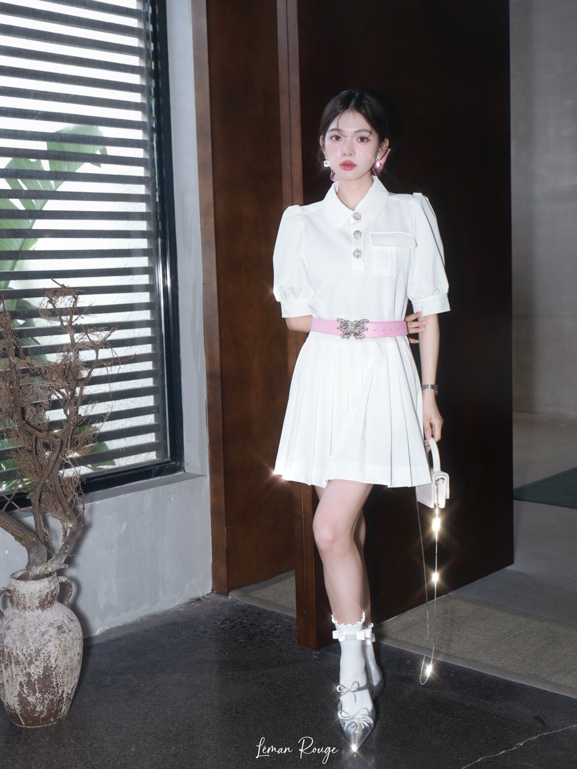 Leman Rouge 学院⻛泡泡袖公主裙