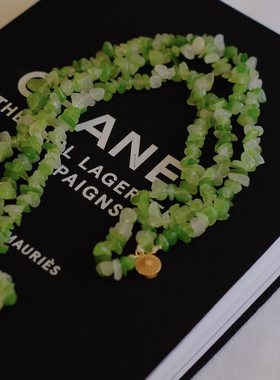 自制 手工 琉璃 绿色 多层 项链