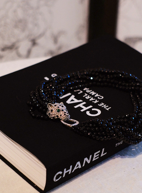 vintage toccata KJL 黑色多层 豹 项链