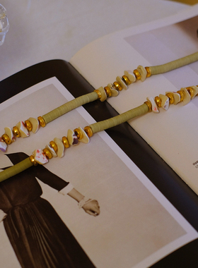 vintage toccata KJL 绿色 贝壳 项链