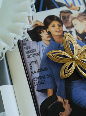 艺伎的胭脂 vintage trifari 翠法丽 金色 树叶 胸针