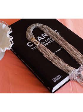 vintage toccata Trifari 翠法丽 银色 多层 蝴蝶结 项链