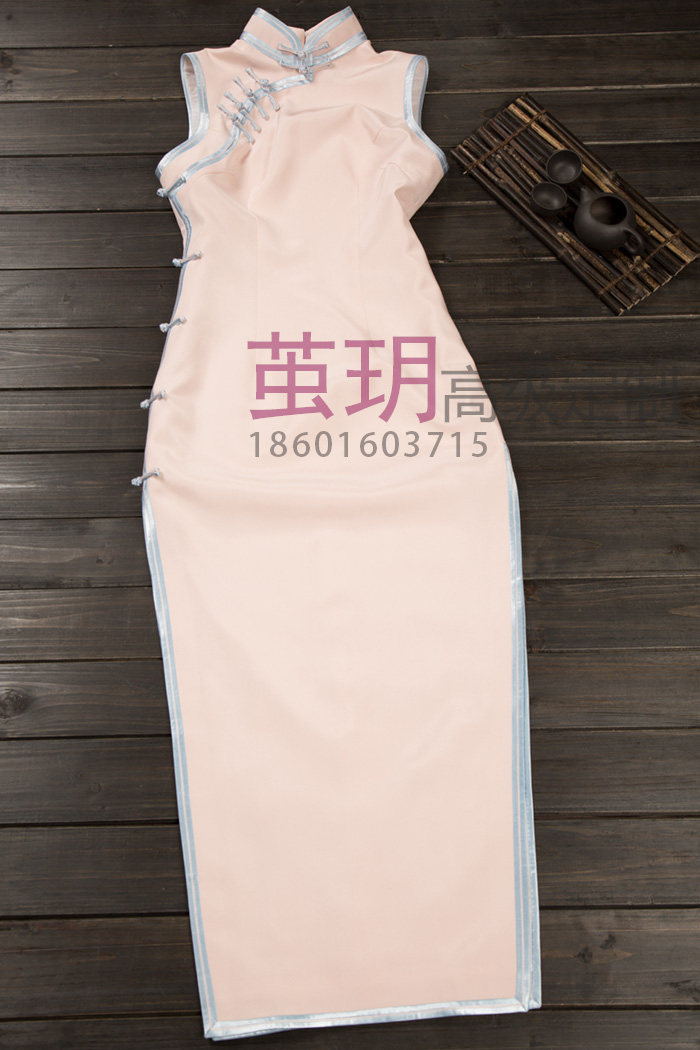 茧玥高端定制亚光改良风无袖旗袍