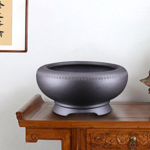 高档精品微型黑泥窝口呙口回文紫砂微型盆景盆名家吴化明顺丰 包邮