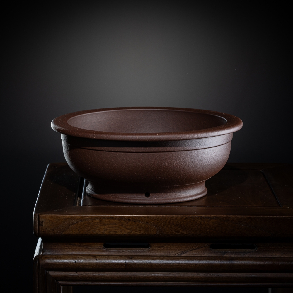 李记高档紫砂盆五道素新款精品定制高档紫砂圆盆